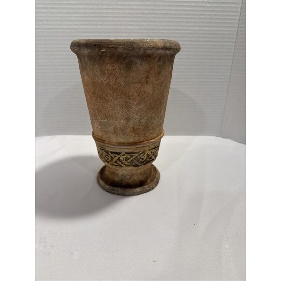 Mid Century Stoneware Pottery Flower Vase 8”, Rustic, Farmhouse, Celtic - Picture 1 of 10